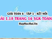 Bài 1.18 SGK Toán 6 tập 1 Kết nối tri thức